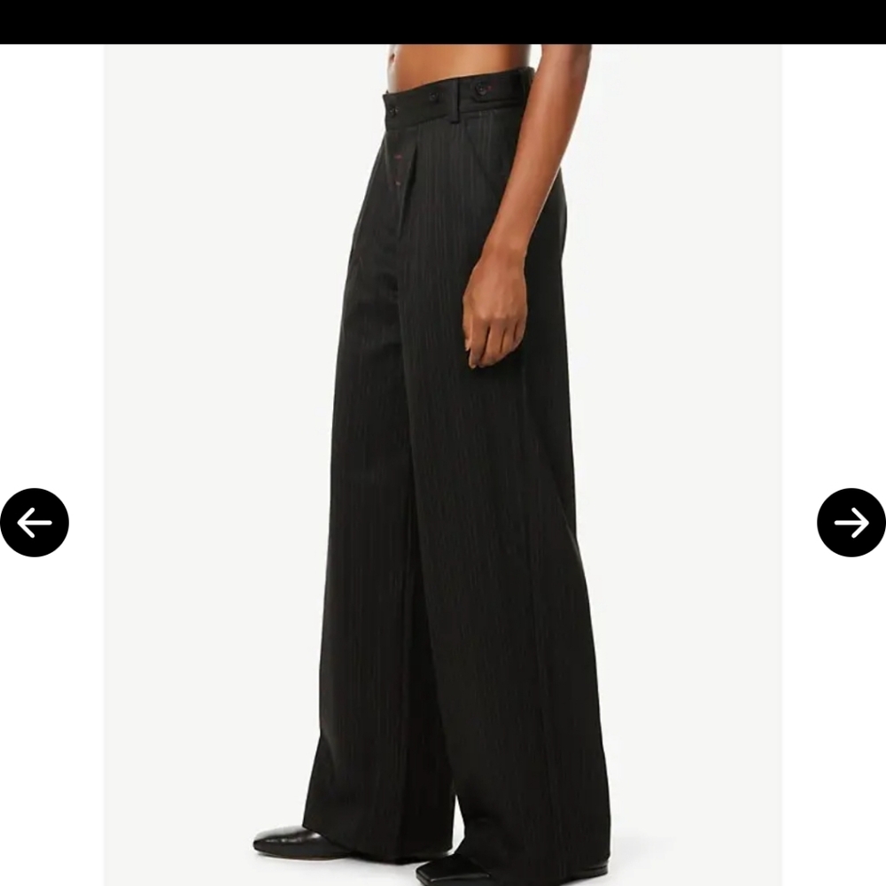 Nwt Peachy Den Lennox Trousers Pinstripe Led Medium - Picture 2 of 11